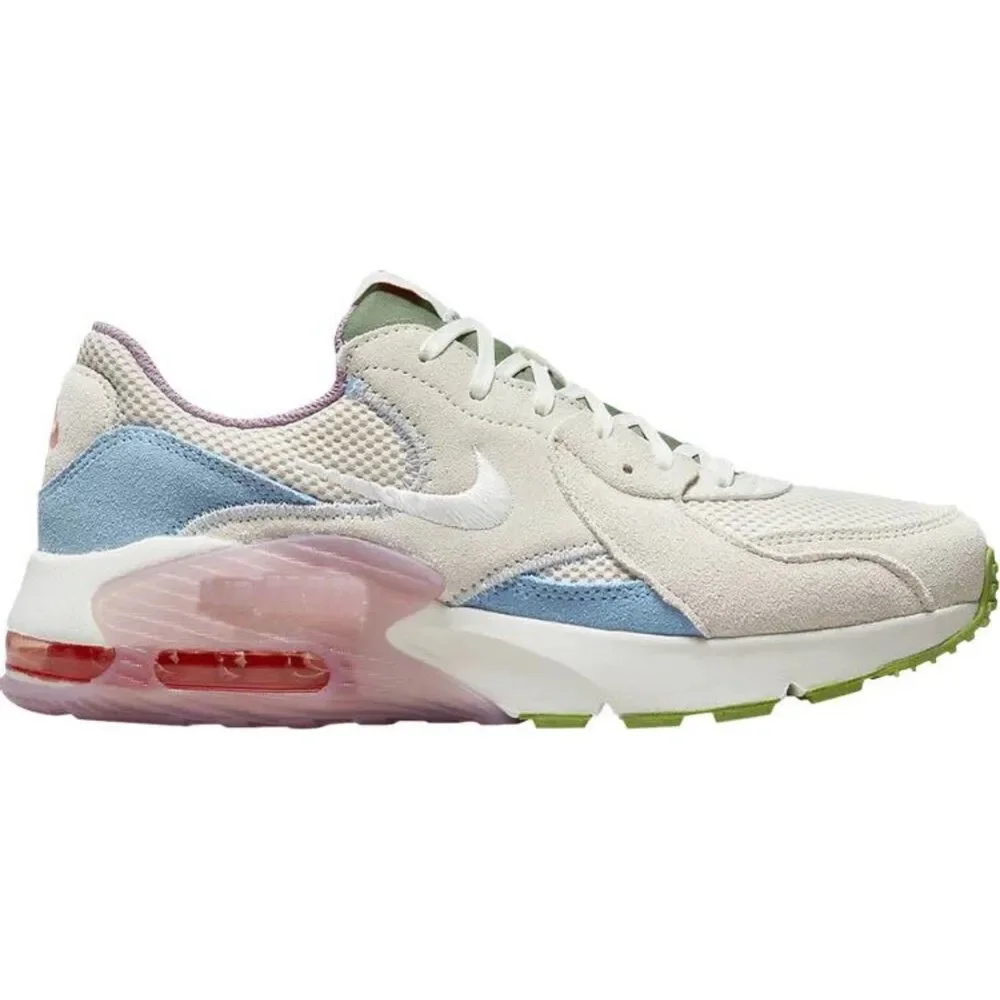 Nike Air Max Women’s Athletic Sneakers in Cream, Light Blue, Pink & Green - Picture 1 of 10